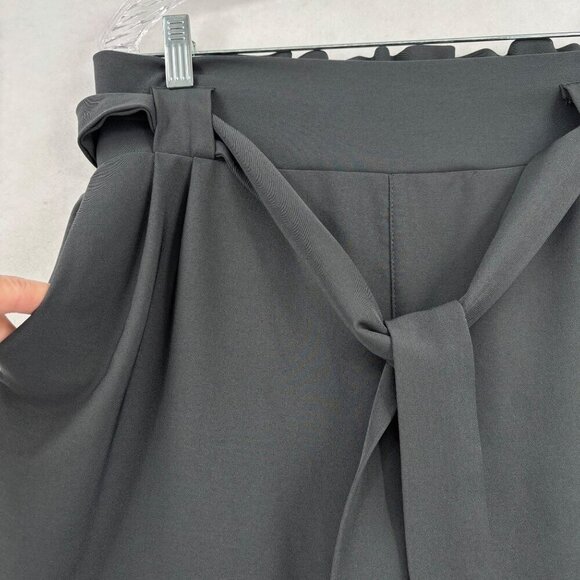 Liumilac Ankle Tie Jogger Dress Pants Womens Size XL Gray High Waist Belted - Picture 3 of 15